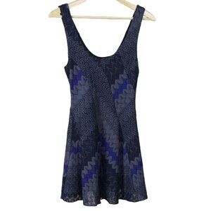 Free People Swing Mini Dress Blue XS Sleeveless Boho Festival Rock My One & Only